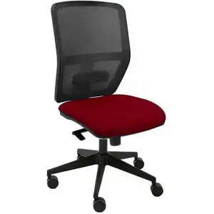 La Silla de Claudia Keempat Ergonómica Giratoria de Escritorio Malla Negra con Regulador Lumbar Burdeos