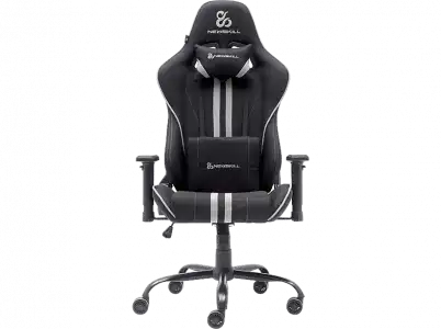 Silla gaming - Newskill Kitsune V2, Cojines cervical y lumbar, Reclinable 180º, Hasta 136 kg, Gris