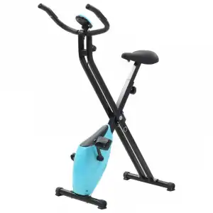 VidaXL Bicicleta Estática Magnética Plegable con Pulsómetro Negra/Azul