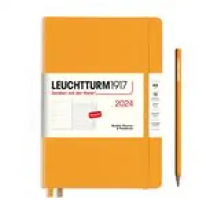 Agenda anual 2024 Leuchtturm 1917 A5 semana vista tapa dura + notas Sun