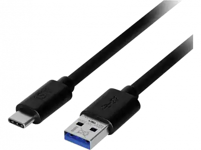 Cable USB - ISY IUC 3000, USB-C a USB-A, Universal, 1 m, Negro