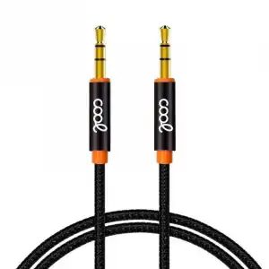 Cool Cable de Audio Jack 3.5 mm Macho/Macho 1m Nylon Negro