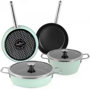 Magefesa Nordic Verde Batería Cocina Inducción 6 Piezas, Antiadherente Libre Pfoa Exterior Verde Men