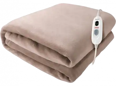 Manta eléctrica - Ufesa Softy Plus, 120 W, 180x140 cm, 3 Niveles de temperatura, Sistema autostop, Beige