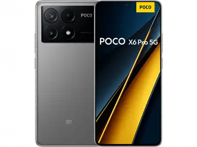 Móvil - Poco X6 Pro, Gris, 512GB, 12GB RAM, 6.67" AMOLED 1,5K, Dimensity 8300-Ultra, 5000 mAh, Xiaomi HyperOS, Android,