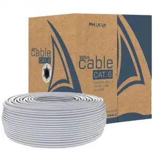 Phasak Bobina De Cable UTP Cat. 6 CCA Sólido AWG23 100m