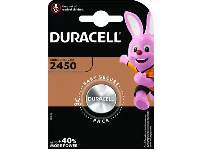 Pilas botón - Duracell 2450, 1 unidad, 3 V DL2450/CR2450, Plata