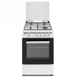 Sauber SCW4GN Cocina de Gas Natural 4 Zonas + Horno Blanca