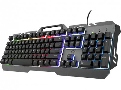 Teclado gaming - GXT 853 Esca Metal Rainbow, USB, Retroiluminación RGB, 12 Teclas Programables, Negro