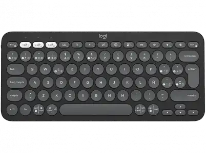 Teclado inalámbrico - Logitech K380S, Bluetooth-USB, Multidispositivo, Multisistema, Teclas programables, de accesos directos, Negro