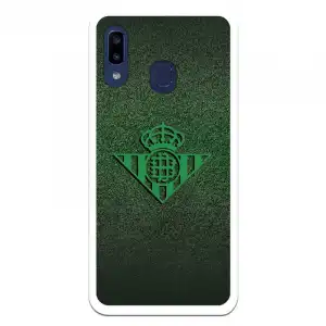 Funda Para Samsung Galaxy A20e Del Betis Escudo Verde Fondo Trama - Licencia Oficial Real Betis Balompié