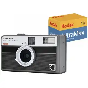 Kodak Ektar H35N Pack Cámara Analógica 35mm Black + Película Ultramax 24 Exposiciones