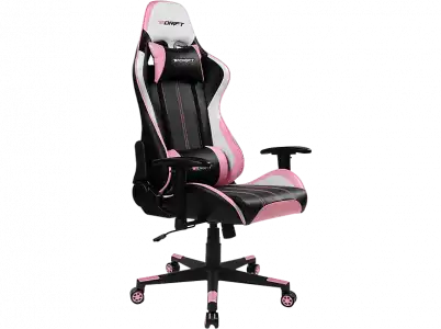 Silla gaming - Drift DR175, 2D (regulable en altura y anchura), Poliuretano, 150kg, Giratorio, Negro Rosa