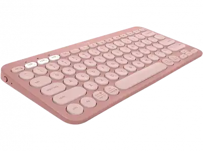 Teclado inalámbrico - Logitech K380S, Bluetooth-USB, Multidispositivo, Multisistema, Teclas programables, de accesos directos, Rosa