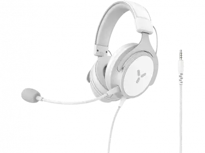 Auriculares gaming - ISY IGH 2000-WT, Compatible con multiplataformas, Con cable, micrófono desmontable, Blanco