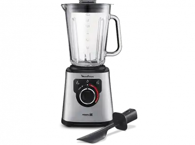 Batidora de vaso - Moulinex PerfectMix+ LM871D10, 1200 W, 2 L, 6 cuchillas, Tecnología Powelix, 28.000 Rpm, Panel Táctil, Autolimpieza, Acero inox.