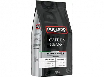 Café en grano - Oquendo Espresso Natural, Tueste italiano, 500 gr