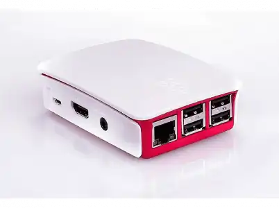 Chasis PC - Caja para Raspberry Oficial Pi 3, Montaje fácil a presión, Rojo, Blanco