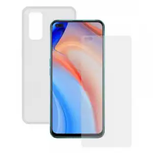 Contact Pack Funda Transparente + Protector Cristal Templado para Oppo Reno 4