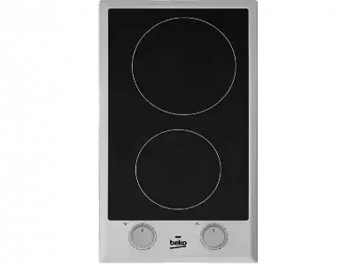 Encimera - Beko HDCC 32200 X, Vitrocerámica, Ancho 30cm, 2 zonas, Inox