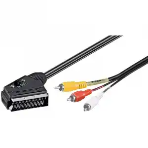 Goobay Cable Adaptador Conmutable SCART a RCA 2m Negro