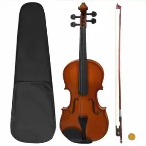 Juego Completo De Violín Con Arco Y Mentonera Madera Oscura 4/4 Vidaxl