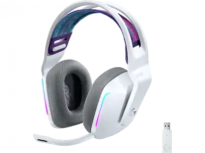 Auriculares gaming - Logitech G733, De diadema, Inalámbricos, Micrófono, PC/Mac/PS, Hasta 29h, Blanco