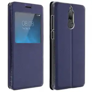 Avizar Funda Libro con Ventana Azul Oscuro para Huawei Mate 10 Lite