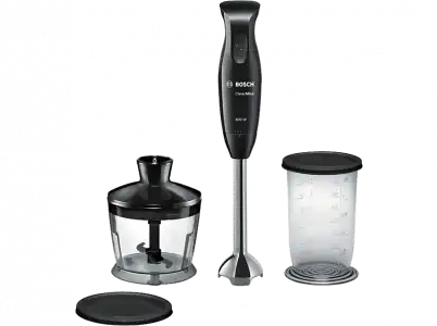 Batidora de mano - Bosch MSM2620B CleverMixx, 600 W, Cuchillas acero inoxidable, Libre BPA, Vaso