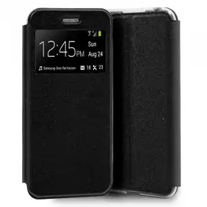 Cool Funda Flip Cover Liso Negro para ZTE Blade A7 2019