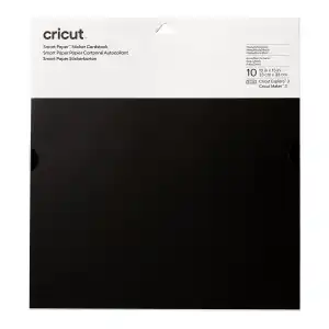 Cricut - Cartulina Smart Adhesiva 33x33cm 10 Unidades (Negro)