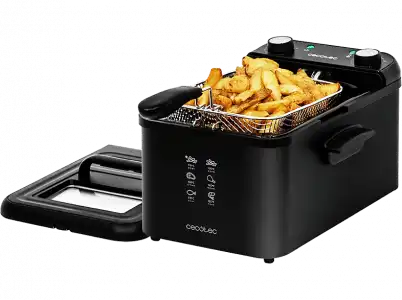 Freidora - Cecotec CleanFry Infinity 3000, 2400 W, Capacidad 3l, Hasta 190 °C, Negro