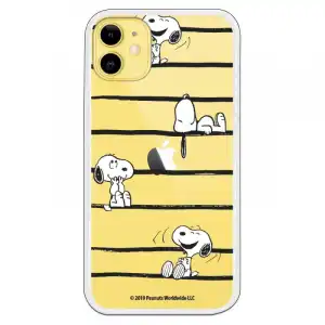 Funda Oficial de Peanuts Snoopy Rayas para iPhone 11