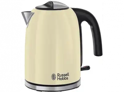 Hervidor de agua - Russell Hobbs Classic Cream Colours Plus+, 2400W, 1.7 L, Filtro lavable, Base