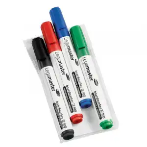 Legamaster TZ 100 Estuche de 4 Rotuladores Fácil Borrado Colores Variados