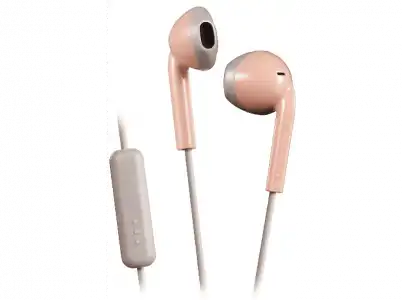 Auriculares de botón - JVC HA-F19M, De botón, Con cable, Micrófono, Control volumen, Rosa