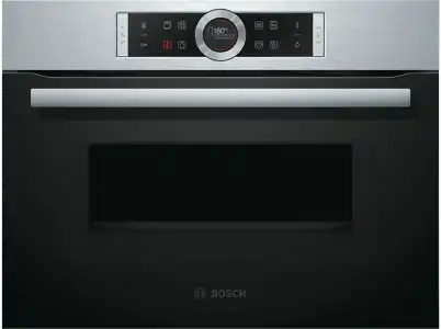 Horno con microondas - Bosch CMG633BS1, 900W, Multifunción, Integrable, 6 programas, 45 L, Negro