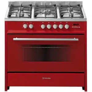 Meireles E911RNAT Cocina Gas Natural 5 Zonas 90cm + Horno Eléctrico 121L en Rojo