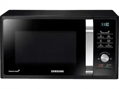 Microondas con grill - Samsung MG28F303TAK/EC, 900W, 6 niveles, Modo Eco, 28l, Negro