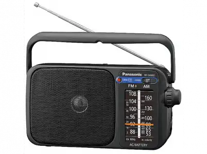 Radio portátil - Panasonic RF-2400D, FM/AM, Digital, Jack 3.5 mm, Negro