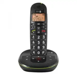 Teléfono Fijo Senior Dect Con Contestador Phoneeasy 105wr Doro Negro
