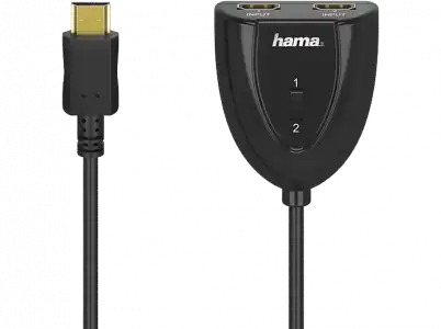 Cable HDMI - Hama 00205161, 1x HDMI, 2x Entradas 1080p, Hasta 60 Hz, Negro