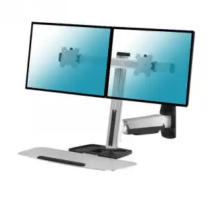 Kimex Soporte de Pared Workstation para 2 Monitores 13"-27" VESA 100x100 Máx 12Kg