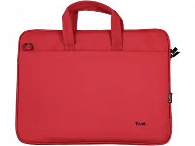 Maletín para portátil - Trust Bologna, Hasta 16", Universal, Poliester reciclado, Rojo