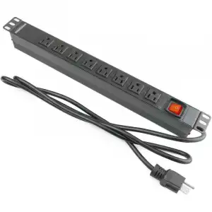 RackMatic Regleta de Enchufes para Armario Rack 19" 1U con 8 US NEMA Aluminio e Interruptor