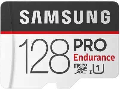 Tarjeta MicroSDHC 128 GB - Samsung Pro Endurance, 100 MB/s, Full HD o 4K, Clase 10, Blanco