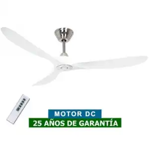 Ventilador De Techo Casafan 315224 Eco Genuino 152cm Blanco/cromo Cepillado