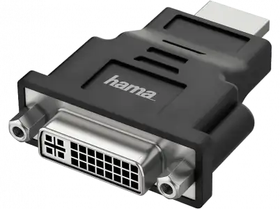 Adaptador - Hama 00200339, De conector HDMI a enchufe DVI-D, Transmisión 4K Ultra HD, Negro