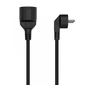 Aisens Cable Alargador de Alimentación Schuko CEE7 Macho/Hembra 5m Negro