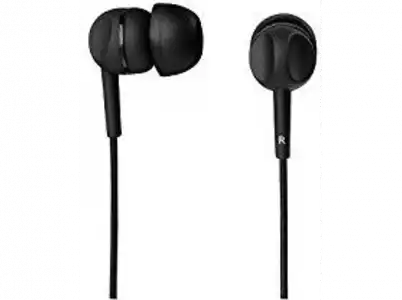 Auriculares - Thomson EAR3005BK, De botón, Con cable, Reducción ruido, Negro